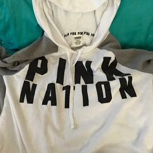 Vs pink cropped hoodie